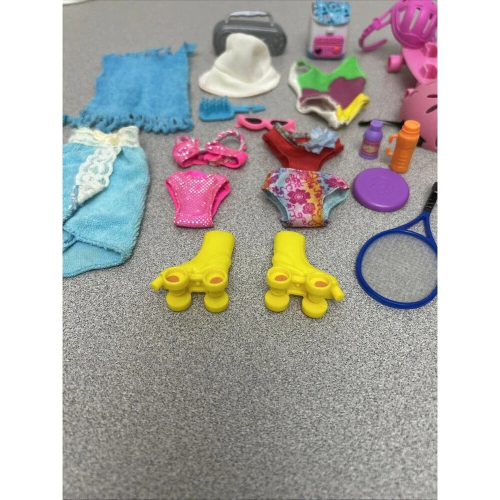 Vintage Barbie Beach Fun Accessories, Towel,‎ Swimsuits, Sunglasses, And More